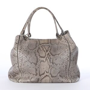 Cape Cobra Grey Snakeskin Large Shoulder Bag